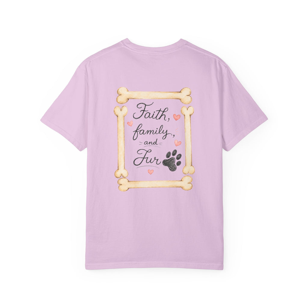 Faith Family and Fur T-Shirt — Paw Print & Bone Frame Tee