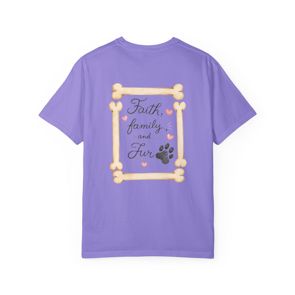 Faith Family and Fur T-Shirt — Paw Print & Bone Frame Tee