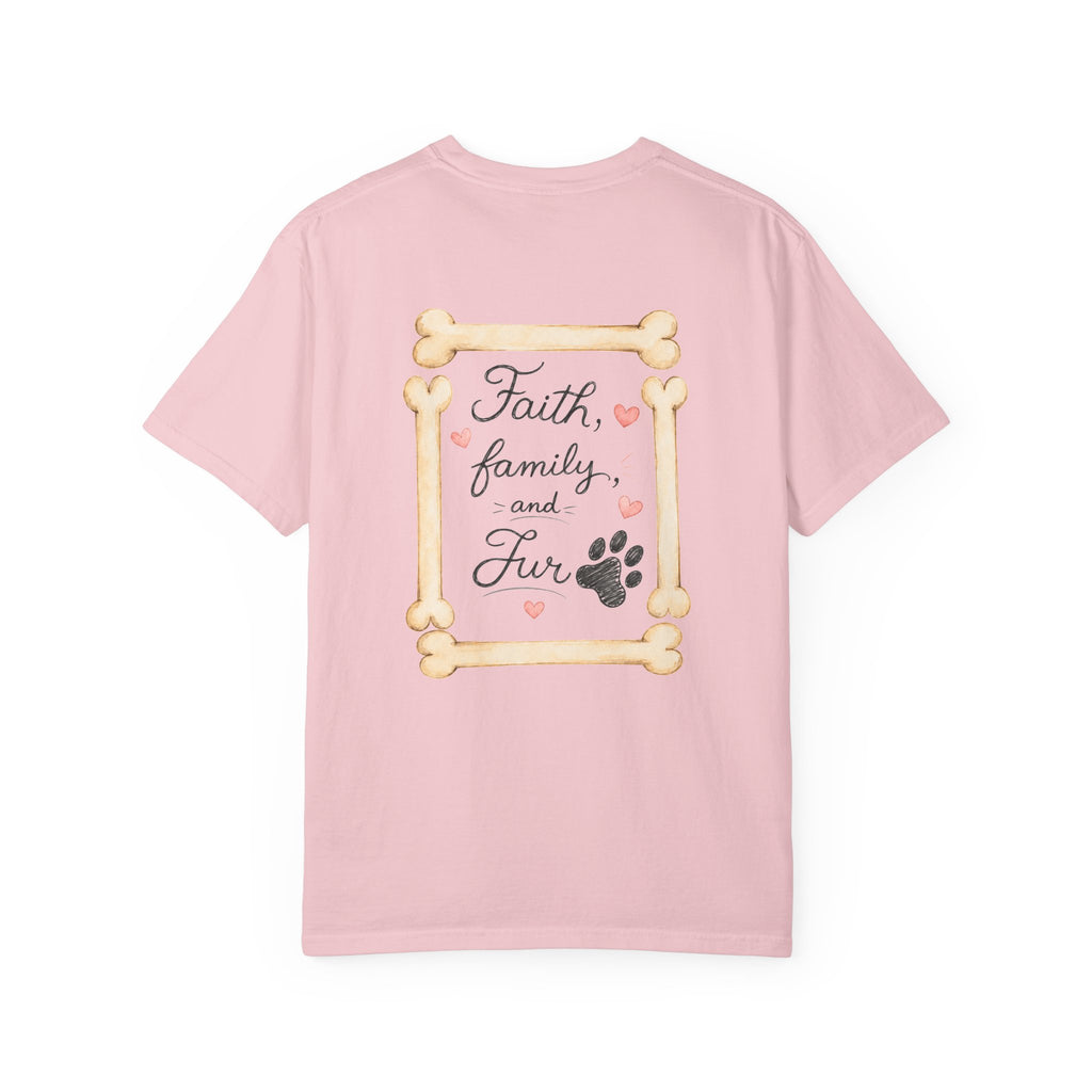 Faith Family and Fur T-Shirt — Paw Print & Bone Frame Tee